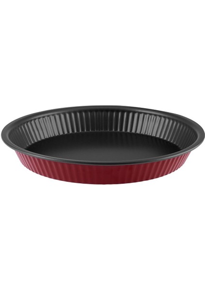 Bordo 28 cm Karbon Çelik Tart Kalıbı, Dayanıklı ve Şık Mutfak Gereci