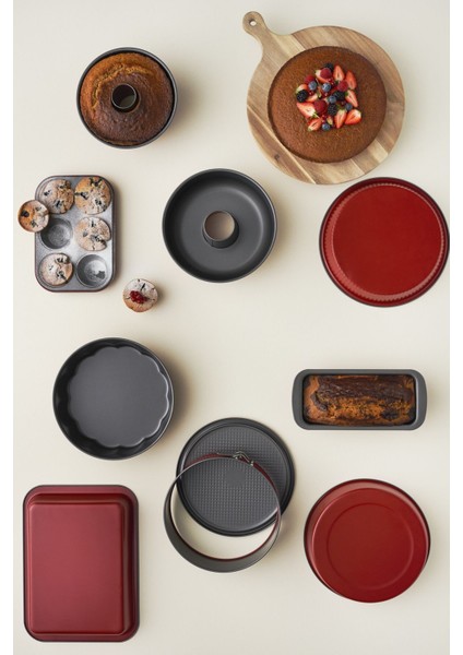 Bordo 28 cm Karbon Çelik Tart Kalıbı, Dayanıklı ve Şık Mutfak Gereci indirimleri