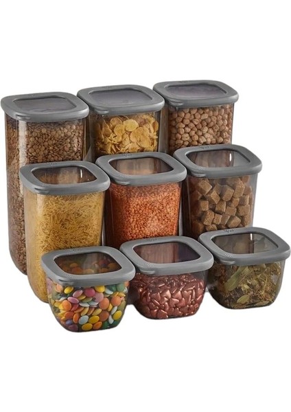 Şeffaf 9'lu Saklama Kabı Seti, Kumsal Desenli, Pratik ve Şık Tasarım modelleri