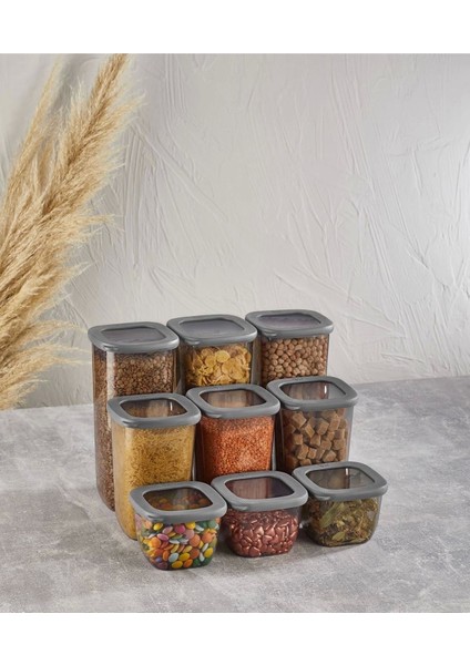 Şeffaf 9'lu Saklama Kabı Seti, Kumsal Desenli, Pratik ve Şık Tasarım fırsatları