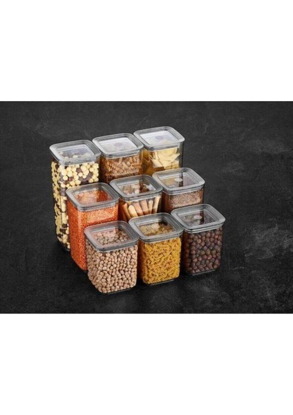 Turuncu Kare Saklama Kabı Seti, Şık ve Kullanışlı Mutfak Düzenleyici.