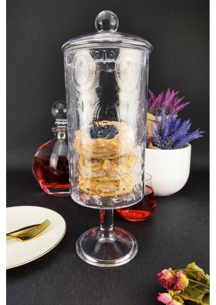 Şık 31 cm Ayaklı Cam Sunumluk ve Şekerlik, Zarif ve Kullanışlı Tasarım