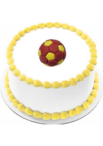Şeker Hamurundan Futbol Topu Kırmızı Sarı 5- 6 cm Ebat Ekrandaki Ürün 1 Adet Gelecek