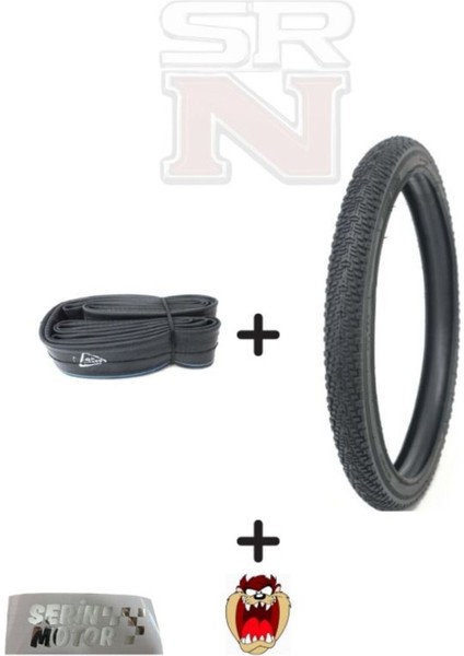 Bisiklet 20 Inch Iç Dış Lastik Seti (Dış 20X1,95 - 20X1.75-2.125) Hedye Tzmanya Sticker