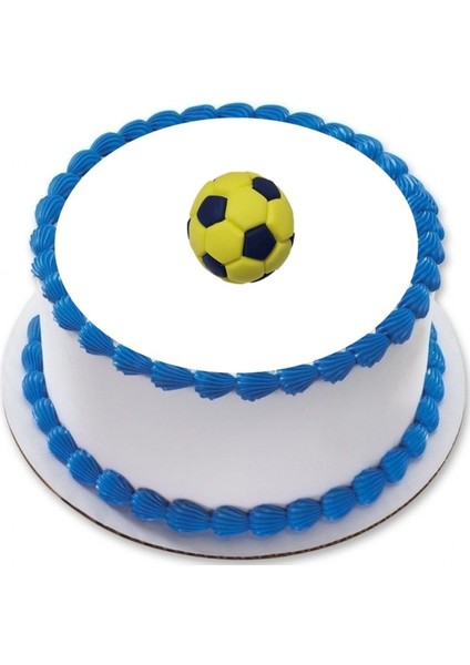 Şeker Hamurundan Futbol Topu Lacivert Sarı 5- 6 cm Ebat Ekrandaki Ürün 1 Adet Gelecek