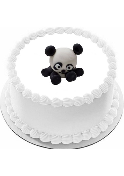 Şeker Hamurundan Pasta Tamamlayıcı Süs Panda Modeli