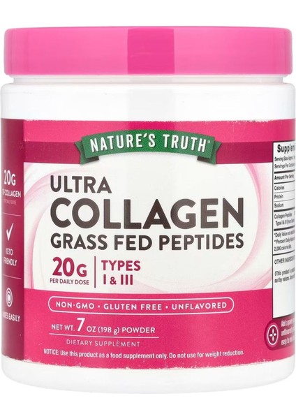 Ultra Collagen grass Fed Peptides 7 0z- 198 gr