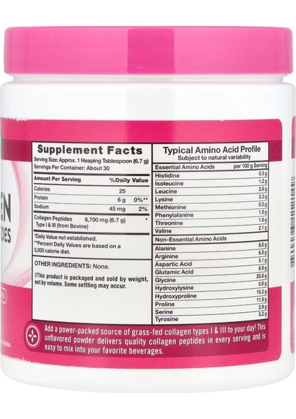 Ultra Collagen grass Fed Peptides 7 0z- 198 gr fiyatları
