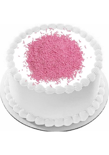 Yenilebilir Pasta Süslemesi Pembe Vermicelli 40 gr Gelecek