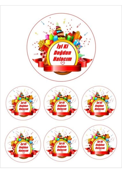 Iyi Ki Doğdun Halacım Yenilebilir Pasta Resmi