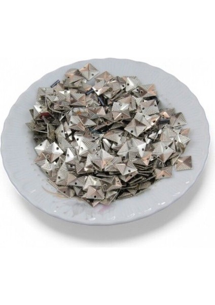 9x9 Kare Bombeli Çift Delikli Gümüş Pul Payet (30 gr 100 Adet) fiyatları