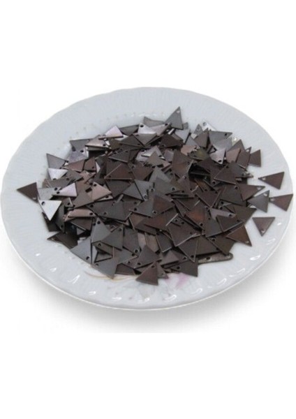 Koyu Gri Yandan Delikli 10X5 mm Üçgen Pul Payet (30 gr 175 Adet) fiyatları