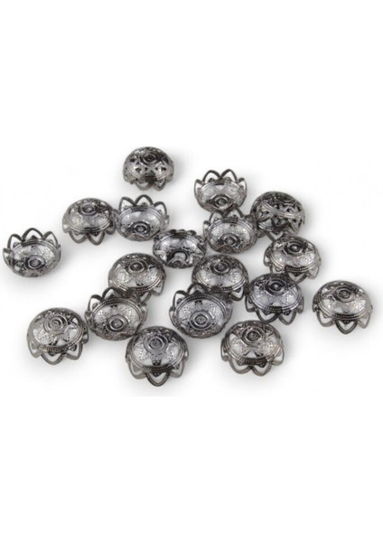 Dairesel Desenli 25X8 mm Kubbe Model Metal Pul (10 Adet)