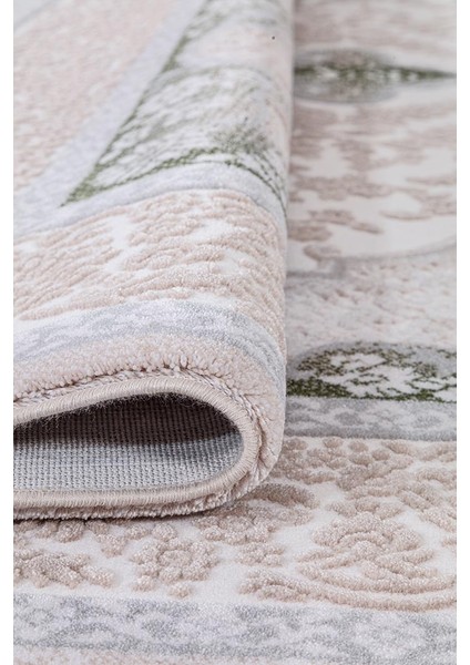 Saklıköy 3116A Bej Yeşil Yumuşak Dokulu Tok Dokuma Modern Salon, Mutfak, Oturma, Çocuk Odası Halısı fiyatları