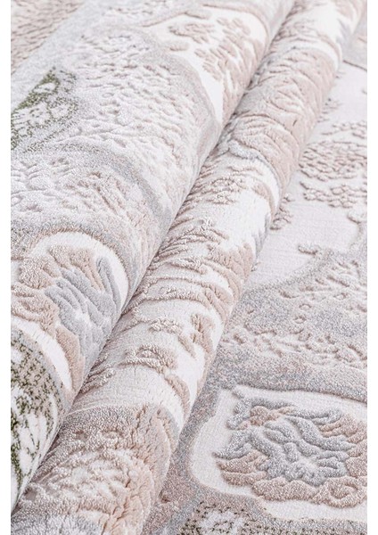 Saklıköy 3116A Bej Yeşil Yumuşak Dokulu Tok Dokuma Modern Salon, Mutfak, Oturma, Çocuk Odası Halısı modelleri