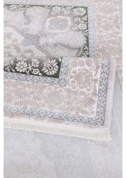 Saklıköy 3116A Bej Yeşil Yumuşak Dokulu Tok Dokuma Modern Salon, Mutfak, Oturma, Çocuk Odası Halısı fırsatları