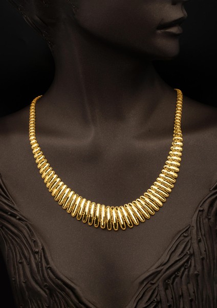 Modern Tasarım Altın Taşsız Takı Seti modelleri