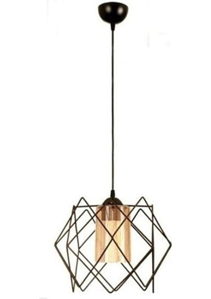 Şık Kare Mika Camlı Tel Avize, Modern ve Zarif Aydınlatma Parçası