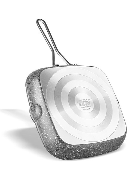 28 cm Siyah Biogranit Grill Tava, Dayanıklı ve Şık Mutfak Gereci