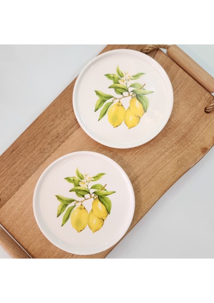 Limon Desenli Porselen Yuvarlak Mini Sunum Tabağı 2'li fiyatları