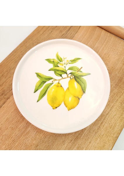 Limon Desenli Porselen Yuvarlak Mini Sunum Tabağı 2'li modelleri