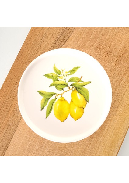 Limon Desenli Porselen Yuvarlak Mini Sunum Tabağı 2'li fırsatları