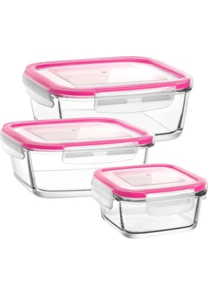 3'lü Cam Kare Saklama Kabı Seti, Buzdolabı ve Mutfak Için Kullanışlı ve Şık fiyatları