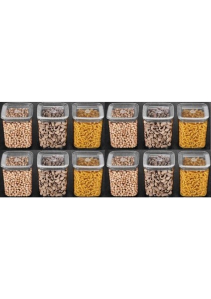 Turuncu Kare Saklama Kabı 900 Ml, 12'li Set, Güvenli ve Pratik Saklama Çözümü