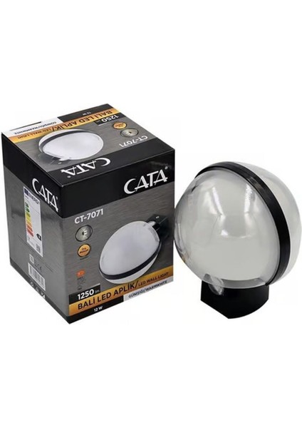 12W Bali LED Aplik Gün Işığı 1250LM Siyah, Enerji Verimli, Şık Tasarım