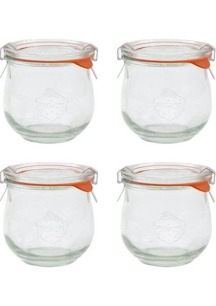 370 ml Renkli Cam Saklama Kavanozu Seti, 4 Parça