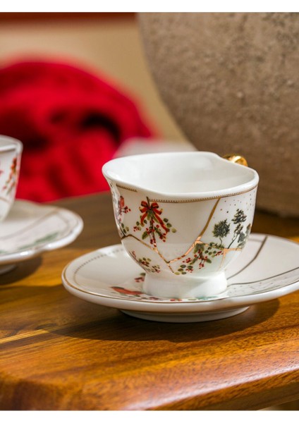 Şık Beyaz 2'li Porselen Kahve Fincan Takımı, 90 Ml, Zarif Tasarım modelleri