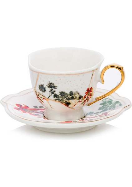 Şık Beyaz 2'li Porselen Kahve Fincan Takımı, 90 Ml, Zarif Tasarım indirimleri