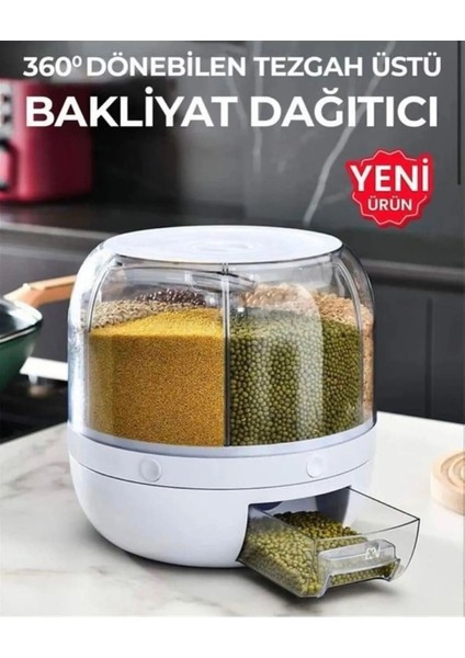6 Gözlü 360° Dönen Organizer Saklama Kabı, Beyaz, 6 kg Kapasiteli fiyatları