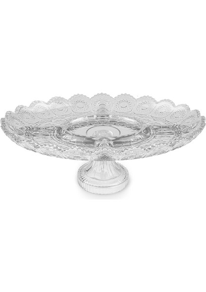 Bölmeli Kristal Cam Tatlı Sunum Tabağı 36 Cm, Şık ve Kullanışlı Tasarım
