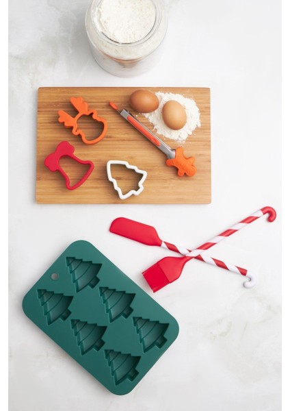 Yılbaşı Temalı Çoklu Kek Kalıbı Seti, Yeşil Renk, Eğlence ve Lezzet Için Mükemmel!