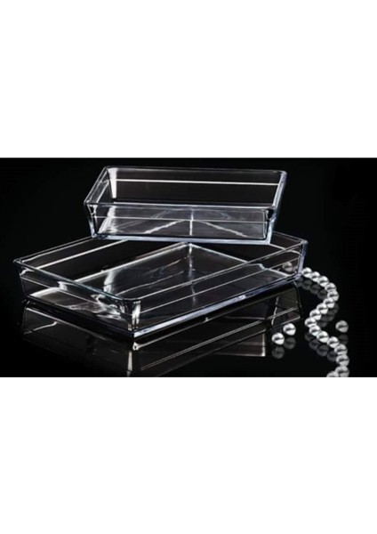2'li Boy Premium Dikdörtgen Cam Tepsi Seti, Şık ve Dayanıklı Tasarım