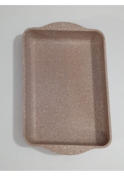 30 cm Granit Kare Tepsi Açık Gri Kahverengi, Şık ve Dayanıklı Mutfak Gereci