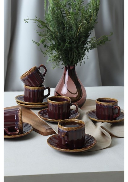 Renkli 12 Parça Çay Takımı, 6 Kişilik, Şık ve Zarif Tasarım