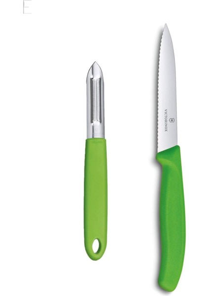 Yeşil Büyük Bıçak ve Oyacak Seti, Dayanıklı ve Kullanışlı Mutfak Araçları