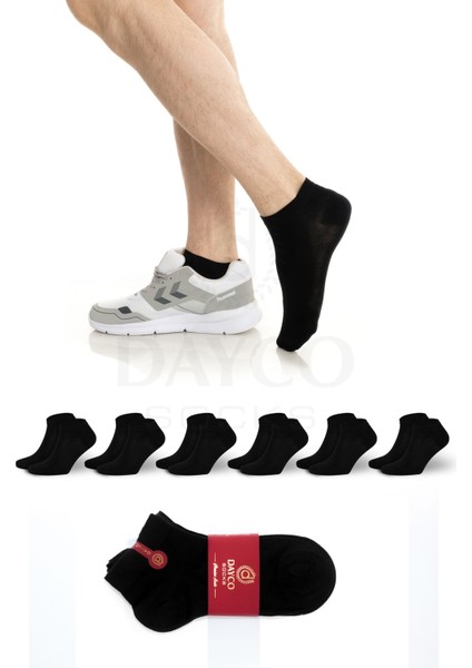 Bambu Erkek Premium Patik Siyah Çorap 6'lı Set