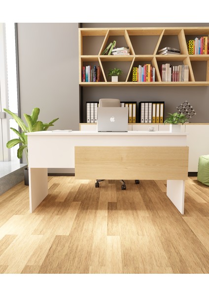 Karen Çalışma Ofis Masası | Beyaz - Safir Meşe fiyatları