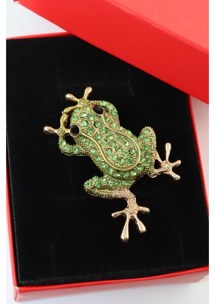 Zirkon Taşlı Kurbağa Broş. Yaka Iğnesi Broş Taşlı Tasarım Broş. Unisex Broş. Broş. Kurbağa Broş. fiyatları