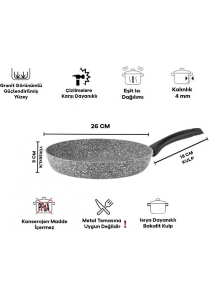 Gri 2'li Granit Tava ve Sahan Seti, Dayanıklı ve Şık Mutfak Gereçleri modelleri