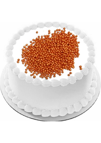 Yenilebilir Pasta Süslemesi Pirinç Patlağı Çikolatalı Turuncu Renk 40 gr Gelecek