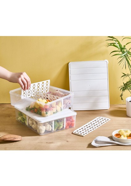 Çok Renkli 2'li 4 Lt. Bölmeli Saklama Kabı Seti, Pratik ve Şık Kullanım fiyatları