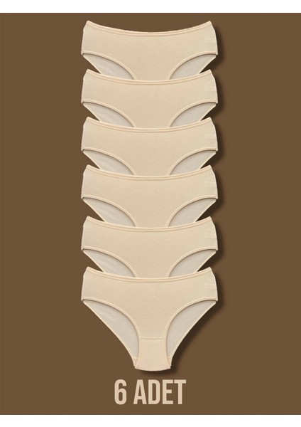 Yüksek Kalite Penye Kadın Bikini Külot 6'lı