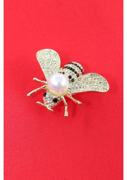 Gold Incili Kraliçe Arı Broş. Yaka Iğnesi Broş Taşlı Tasarım Arı Broş. Kadın Broş. Broş. Arı Broş.