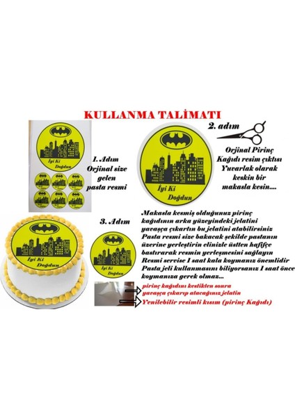 6- 8- 10 Kişilik Pastaya Uygun 16 cm Yenilebilir Pasta Resmi modelleri