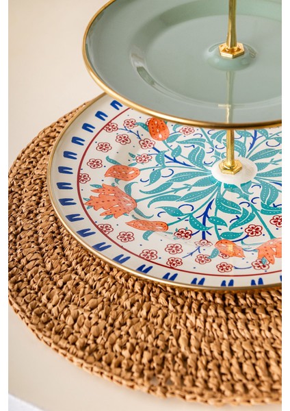 Yeşil Emaye Katlı Kurabiye Kutusu 21X29 Cm, Şık ve Kullanışlı Tasarım fiyatları