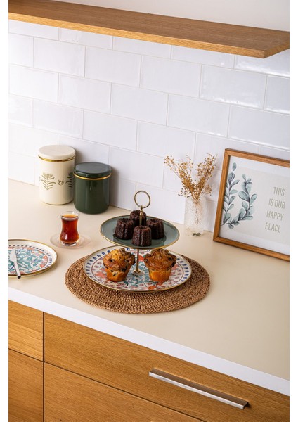 Yeşil Emaye Katlı Kurabiye Kutusu 21X29 Cm, Şık ve Kullanışlı Tasarım fırsatları